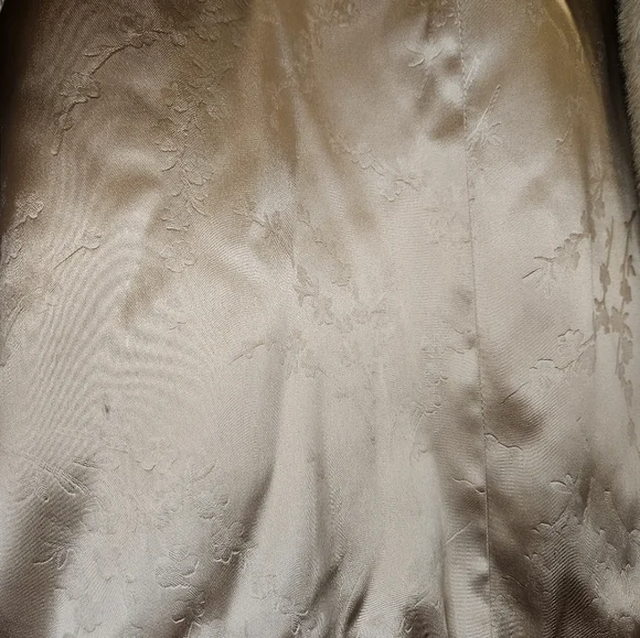 Vintage 60s Grandella tan heavy classic faux fur coat pockets satin lined sz 10 - Picture 13 of 16